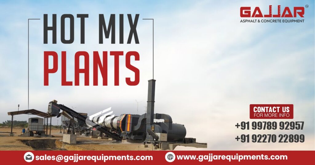 Stationary Hot Mix Plant in Ahmedabad by Gajjar Equipments manufacturing asphalt for road and infrastructure construction.