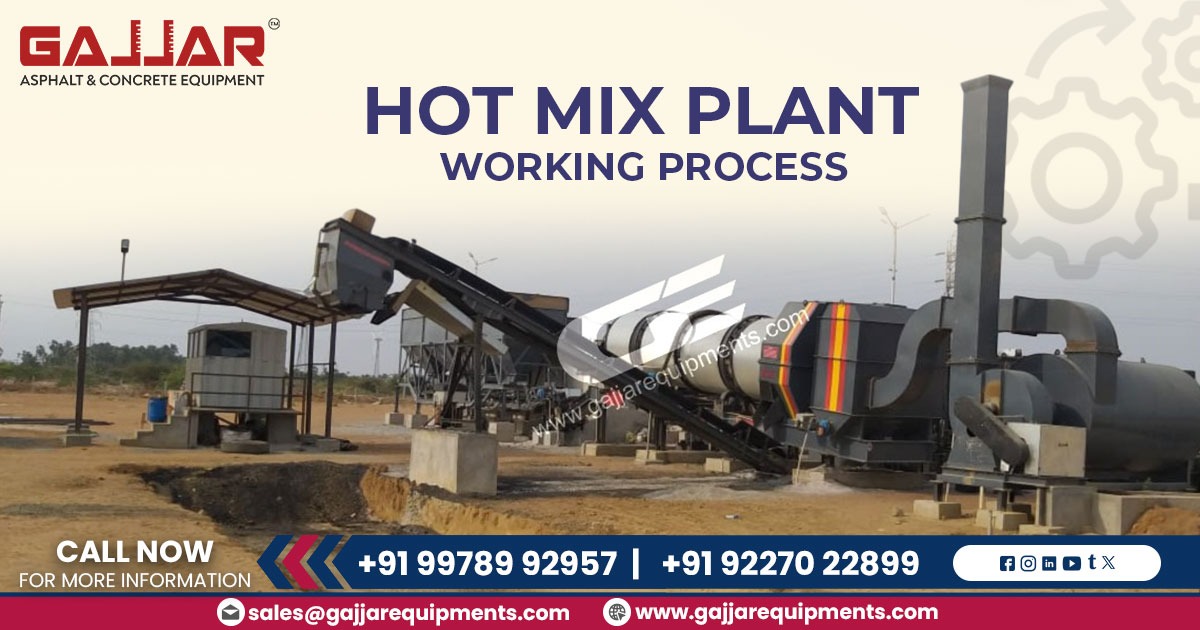 Hot Mix Plant working process involves heating aggregates, mixing with bitumen, and producing uniform hot asphalt mixture efficiently.