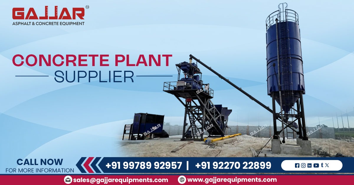 Concrete batching plant supplier in Algeria by GAJJAR Equipments Pvt. Ltd. compact concrete plant installation